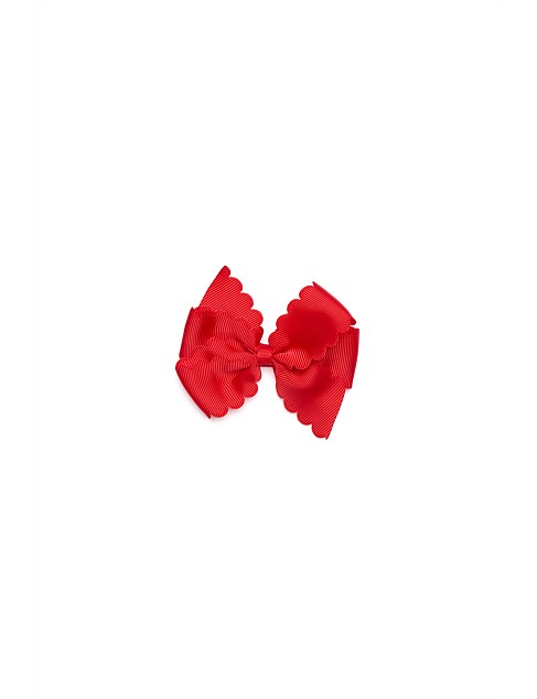 SCALLOP GROSGRAIN BOW