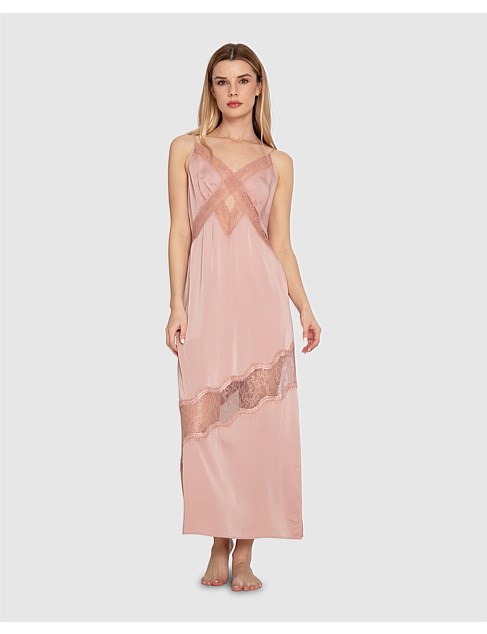 HEAVENLY BODIES LACE SLIP DRESS