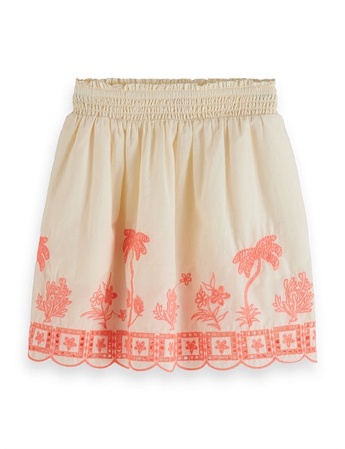 Neon embroidered skirt