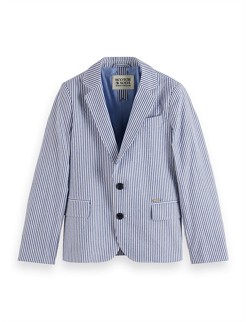 Seersucker stripe blazer