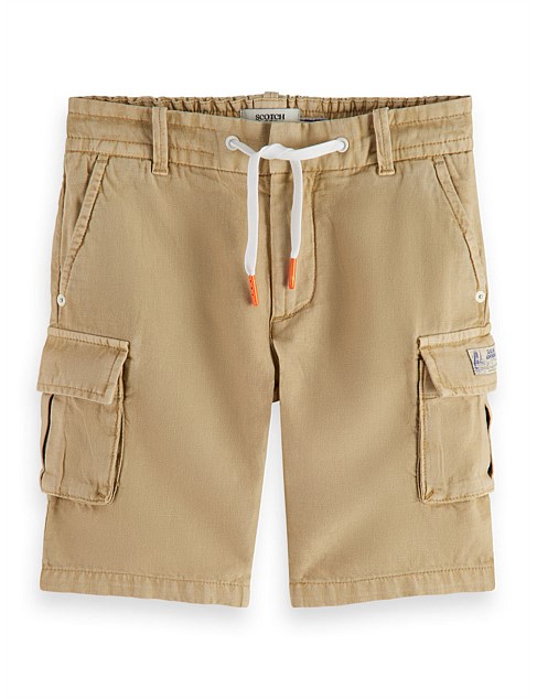 Longer - linen cargo shorts