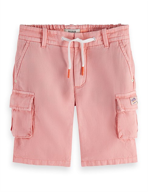 Longer - linen cargo shorts