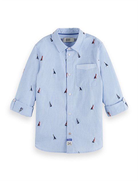 Regular-fit -embroidery shirt