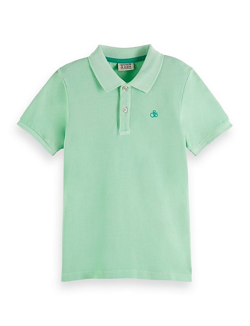 Garment-dyed pique polo