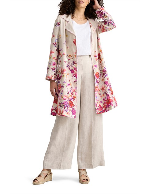 PRINTED LINEN COAT