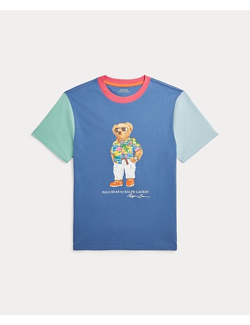 Boys Polo Bear Color-Blocked Cotton Tee