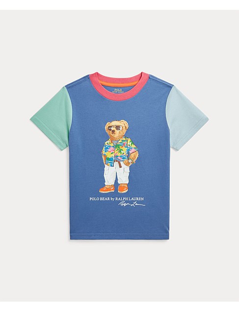 Boys Polo Bear Color-Blocked Cotton T-Shirt (2 Yrs- 7 Yrs)