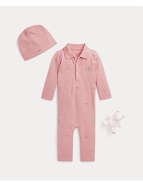 Girls Embroidered Mesh 3-Piece Gift Set (3 Mths - 12 Mths)