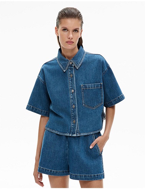 Denim Crop Shirt