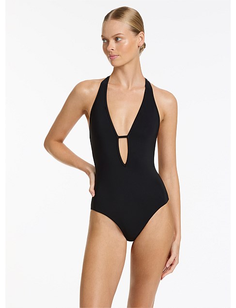 Jetset Plunge Neck One Piece Swimsuit