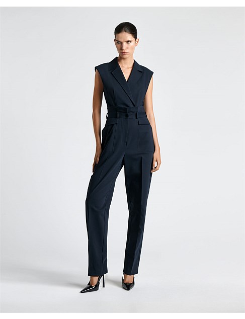 COTTON BLEND TAILORED JUMPSUIT