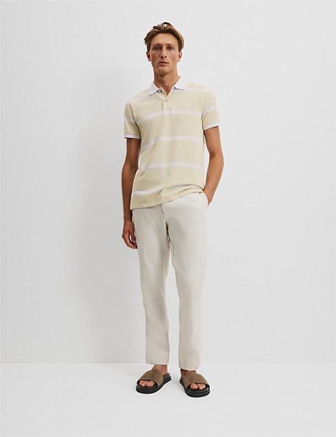 Verified Australian Cotton Stripe Pique Polo