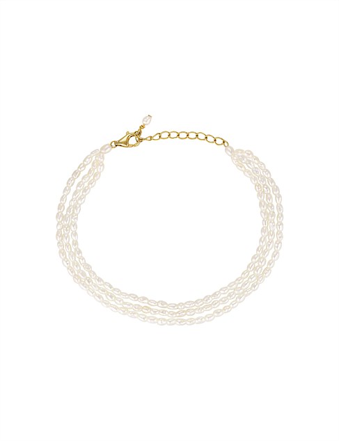 SANDRINE TRIPLE STRAND PEARL NECKLACE