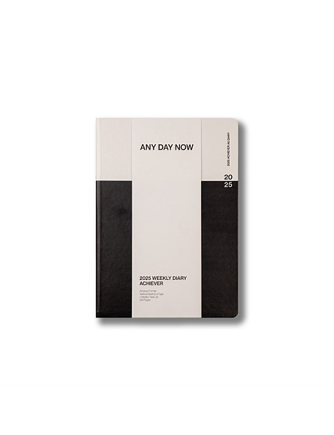 2025 ACHIEVER A5 DAILY DIARY BLACK AND WHITE