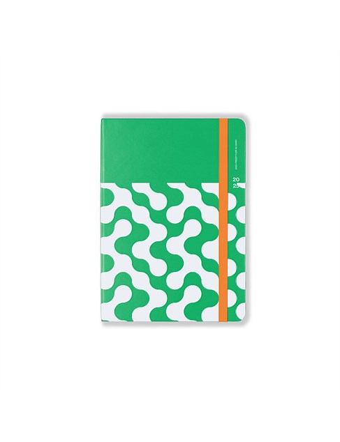 2025 ACHIEVER A5 DAILY DIARY GREEN AND WHITE