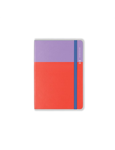 2025 FREESTYLER A5 DAILY DIARY RULED PURPLE AND RED