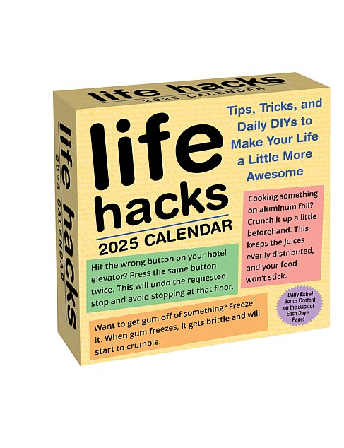 LIFE HACKS 2025 DAY-TO-DAY BOXED CALENDAR