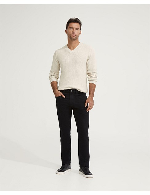 KANE COTTON RIB V-NECK KNIT