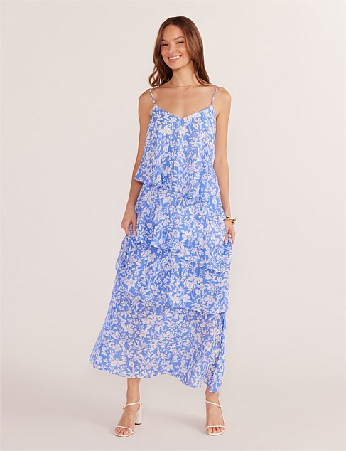 WAVERLY TIERED MIDI DRESS