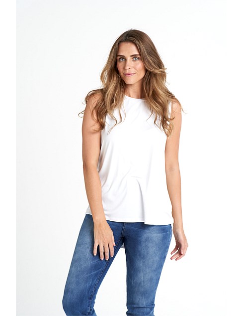 Capri Relaxed Draped Basic Viscose Tank 