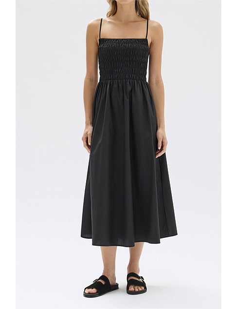 Aubrey Rouched Dress Black