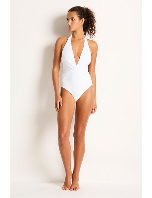 Plunge Halter One Piece Swimsuit