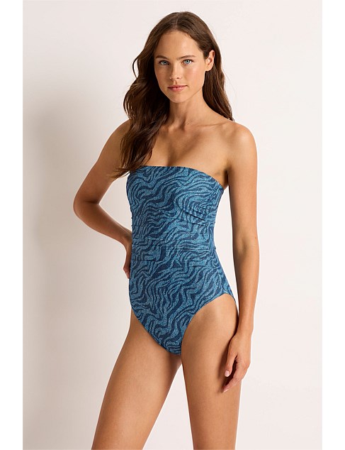 Mali Ruched Bandeau One Piece Swimsuit