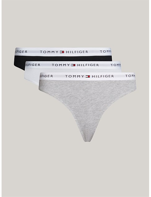 3-Pack Logo Waistband Thongs