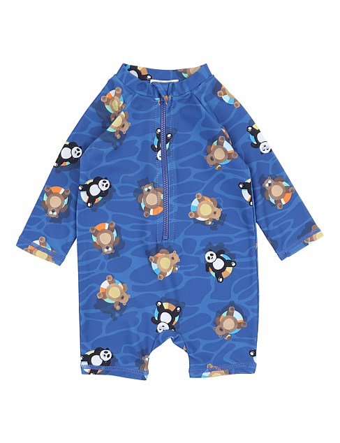 FLOATING FRIENDS PRINT LONG SLEEVE RASH SUIT