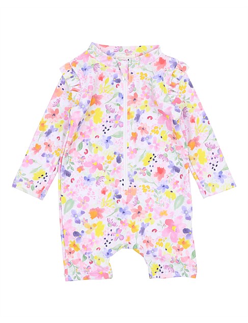 Fast Flora Print Long Sleeve Rash Suit