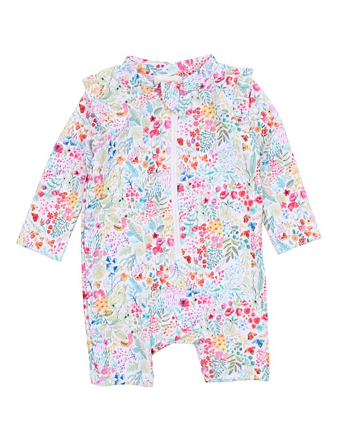 Garden Floral Print Long Sleeve Rash Suit