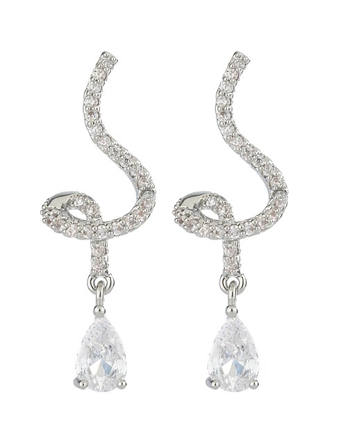 TWIRL CRYSTAL DROP EARRINGS