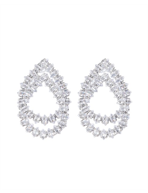 CRYSTAL TEARDROP STUD EARRINGS