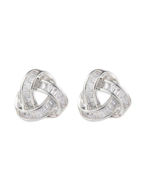 CRYSTAL KNOT STUD EARRINGS