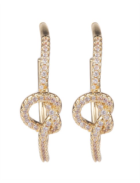 PAVE KNOT HOOP EARRINGS