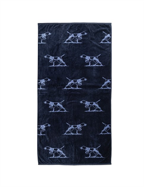 DOG DAYS BEACH TOWEL - NAVY DENIM