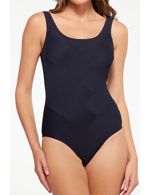 Round Patchwork One Piece Swimsuit