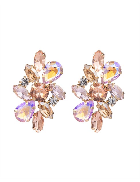 ELONGATED CLUSTER STUD EARRINGS