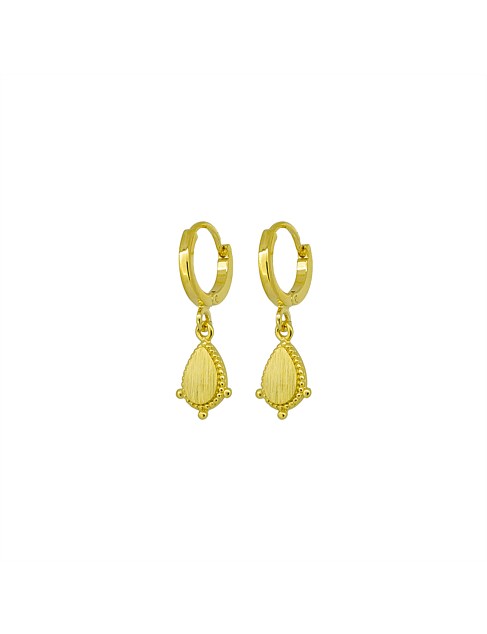 LEORA HOOP EARRINGS W CHARM