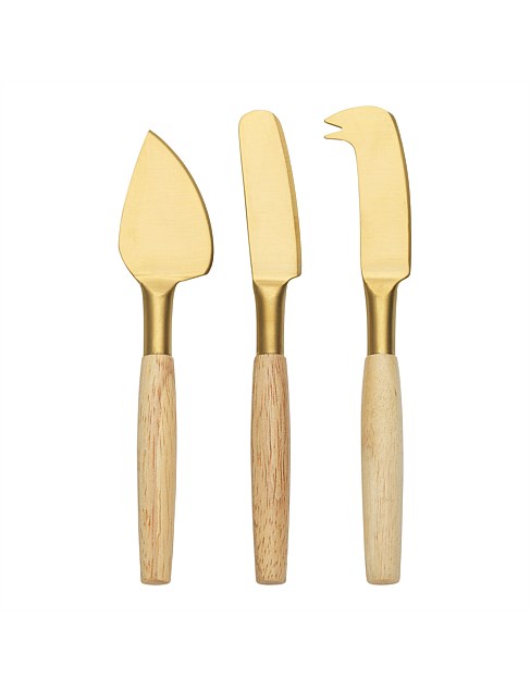 ALTO 3PC CHEESE KNIFE SET GOLD