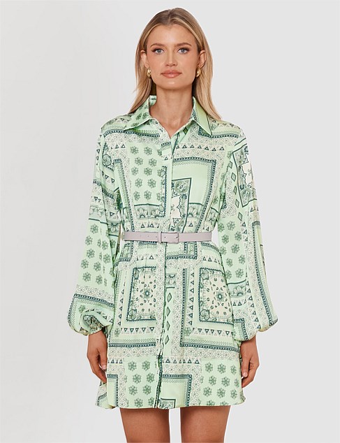 ROMONA PRINT SHIRT MINI DRESS