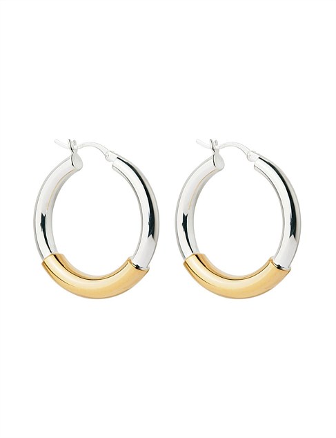 AMALFI HOOP EARRINGS TWO TONE