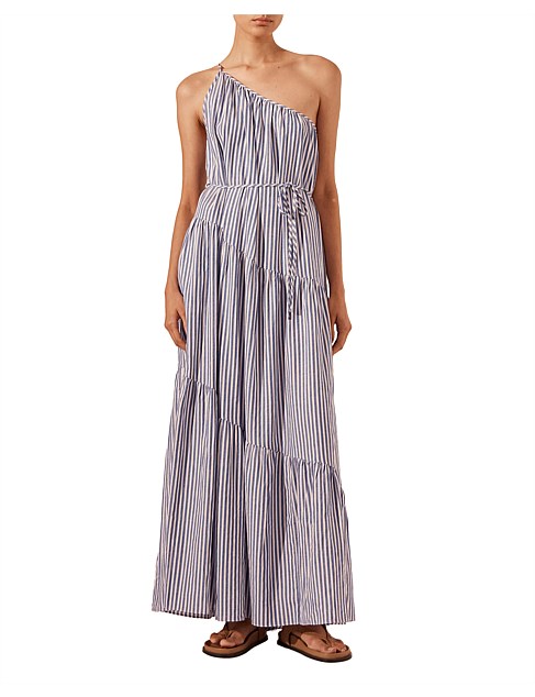 Yasmine One Shoulder Tiered Maxi Dress