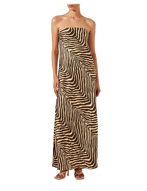 Sana Silk Strapless Bias Maxi Dress