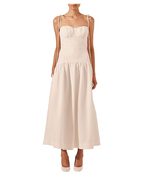 Blanc Gathered Bubble Midi Dress