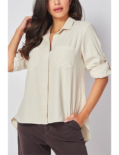 Split Back Button Down Shirt