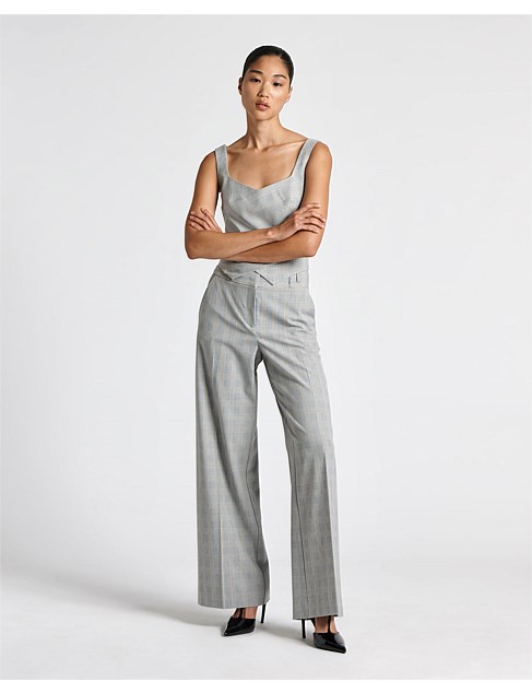 CHECK WIDE LEG PANT