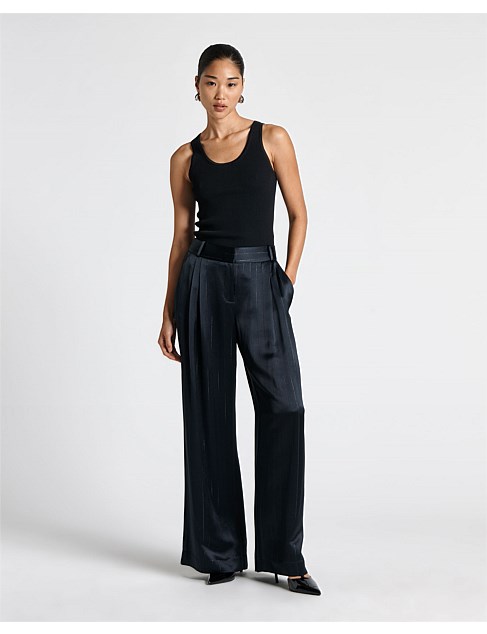 LUREX PINSTRIPE WIDE LEG PANT