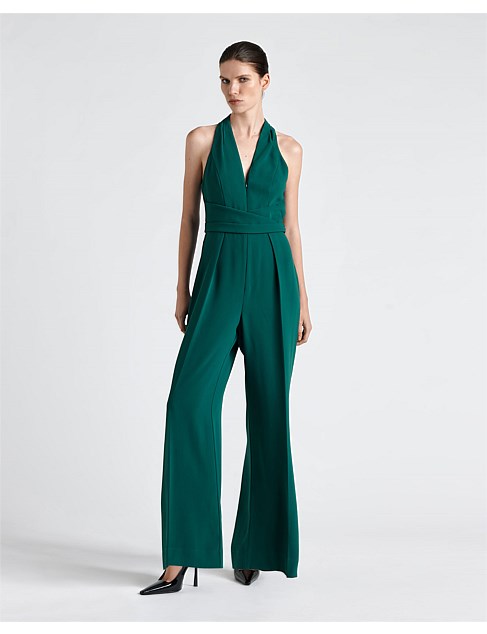 ZIP FRONT HALTERNECK JUMPSUIT