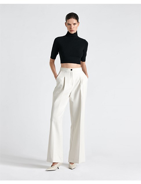 CROPPED FUNNEL NECK KNIT